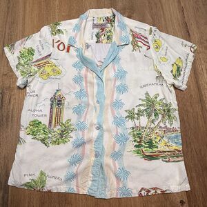 Jams World Limited Edition Hawaii Map No Ka Oi Rayon Shirt Mens Medium Hawaiian